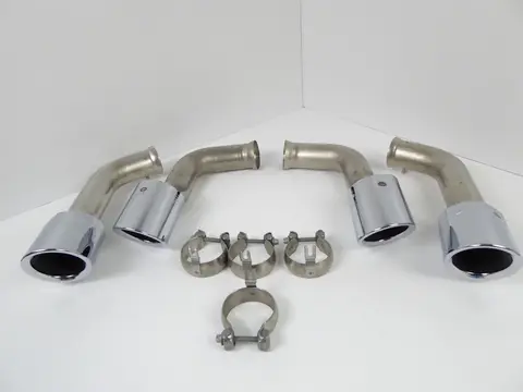 Porsche Cayenne 958 Endrohr 4-Rohr Optik Blenden Auspuff NEU Exhaust 95804420019