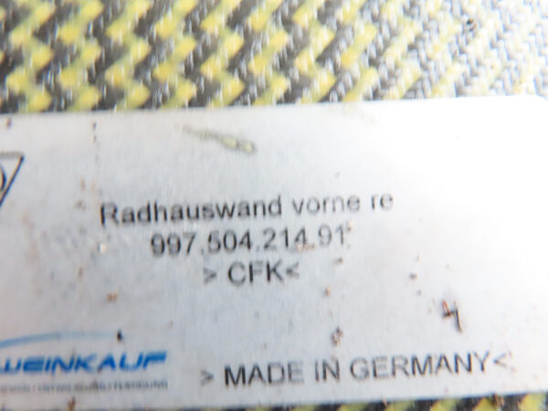 Porsche 911  997 GT3 Cup  Radhausschale Vorne   99750421391 99750421491 – Bild 8