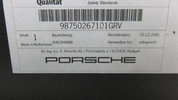 Porsche Cayman Rückwand 98750267101GRV  Reparatur Blech – Bild 3