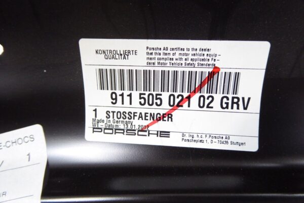 PORSCHE 911 NOS NEU Stoßstangenecke  links 91150502102 – Bild 11