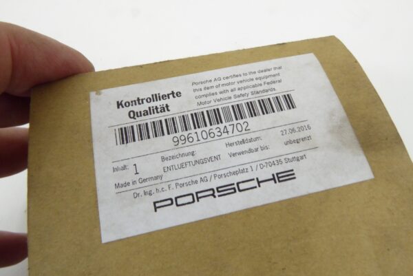 PORSCHE 996 911  997 Boxster 986 987 987 ENTLÜFTUNGSVENTIL 99610634702 – Bild 4