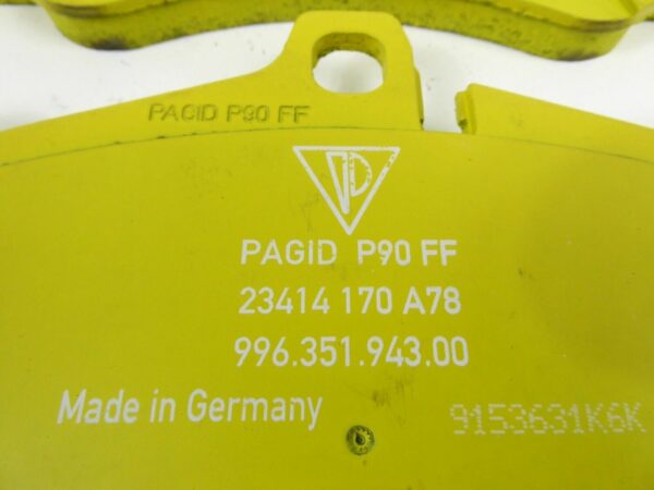 Porsche 911  996 GT3 Gelb  Pagid P90 FF Bremsbeläge  99635194300 NEU – Bild 8