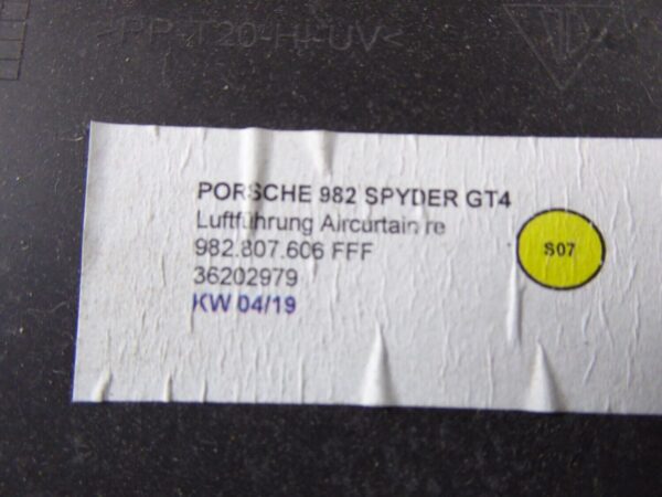 Porsche  982 Spyder GT4 Luftführung 982807605 982807606 NEU – Bild 4