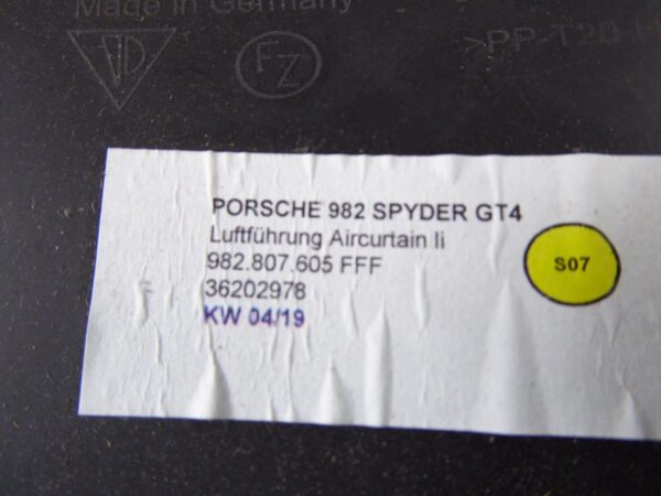 Porsche  982 Spyder GT4 Luftführung 982807605 982807606 NEU – Bild 7